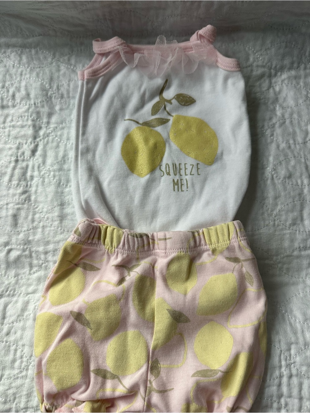 Chick Pea Pink and Yellow Lemon Print Outfit - Squeeze Me